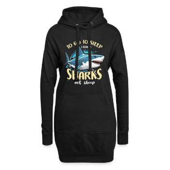 Shark Hunting To Go To Sleep I Fossil Hunting - Hoodie-Kleid - Schwarz - Vorne
