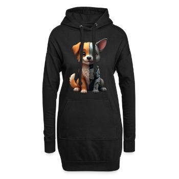 Drôle Robot Chien Cyborg Animal AI Chien Robot - Sweat-shirt à capuche long Femme - noir - Devant