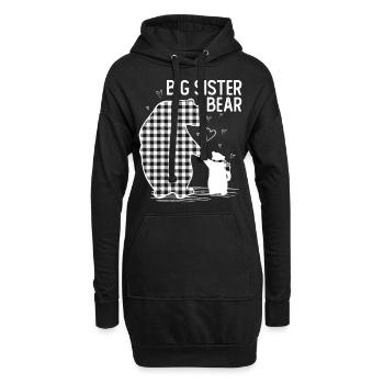 Grande sœur ours - Sweat-shirt à capuche long Femme - noir - Devant