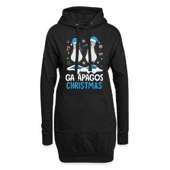 Noël aux Galapagos - Sweat-shirt à capuche long Femme - noir - Devant