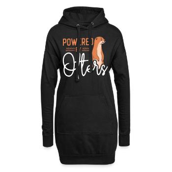 Otter Powered By Otters - Hoodie-Kleid - Schwarz - Vorne