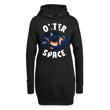 Otter Pun Astronaute des sciences de l’espace - Sweat-shirt à capuche long Femme - noir - Devant