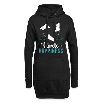 Manta Rays Circle Of Happiness Marine Biology - Hoodie-Kleid - Schwarz - Vorne