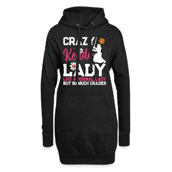 Folle de Kendo comme une dame normale mais tellement cr - Sweat-shirt à capuche long Femme - noir - Devant