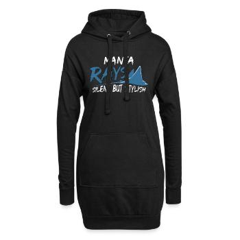 Manta Rays Silent But Stylish Marine Life Swimmer - Hoodie-Kleid - Schwarz - Vorne