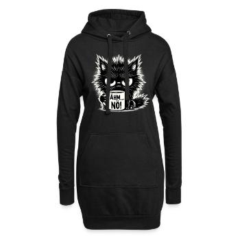 Ähm Nö, Sarkasmus & lustige Katze Tee Kaffee - Hoodie-Kleid - Schwarz - Vorne