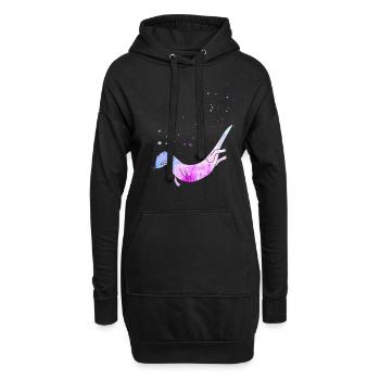 Otter Watercolor - Hoodie-Kleid - Schwarz - Vorne