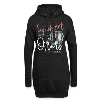Otter Pun Significant Otter - Hoodie-Kleid - Schwarz - Vorne