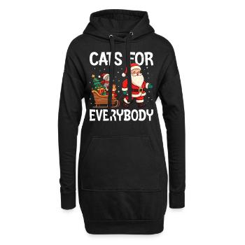 Cats For Everybody - Hoodie-Kleid - Schwarz - Vorne