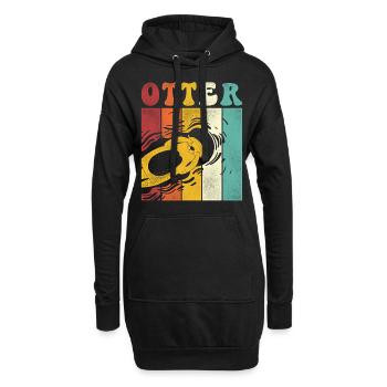 Otter Retro Vintage Otter - Hoodie-Kleid - Schwarz - Vorne