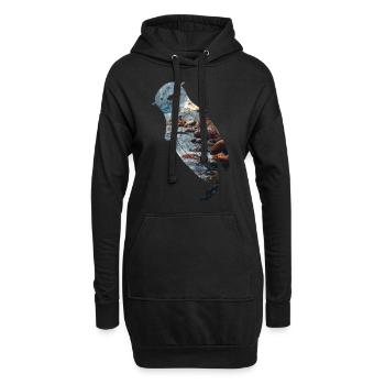 Rivière Otter - Sweat-shirt à capuche long Femme - noir - Devant