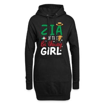 Zia de la fille d’anniversaire - Sweat-shirt à capuche long Femme - noir - Devant