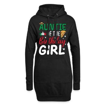 Tante de la fille d’anniversaire - Sweat-shirt à capuche long Femme - noir - Devant