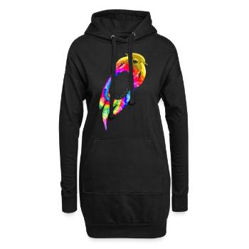 Otter Tie Dye - Hoodie-Kleid - Schwarz - Vorne
