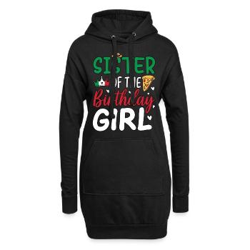 Sœur de la fille d’anniversaire - Sweat-shirt à capuche long Femme - noir - Devant