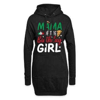 Maman de la fille d’anniversaire - Sweat-shirt à capuche long Femme - noir - Devant
