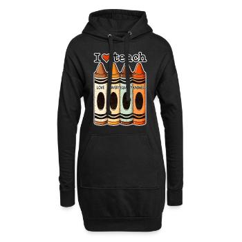 Ich liebe es, Mut zu lehren, Gleichheit, Freundlichkeit, Lehrer - Hoodie-Kleid - Schwarz - Vorne