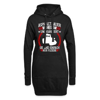 Asphaltbauer ist nicht unorganisiert Straßenbau - Hoodie-Kleid - Schwarz - Vorne