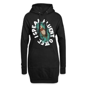 Otter I Speak Fluent Otter - Hoodie-Kleid - Schwarz - Vorne