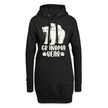 Grandma Bear - Hoodie-Kleid - Schwarz - Vorne