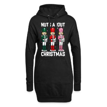 Nuts About Christmas - Hoodie-Kleid - Schwarz - Vorne