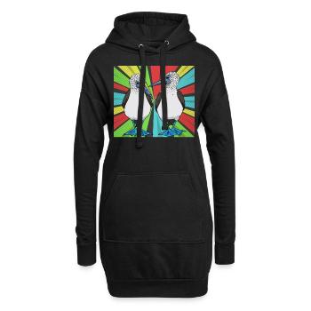 Komiker Blaufußtölpel - Hoodie-Kleid - Schwarz - Vorne
