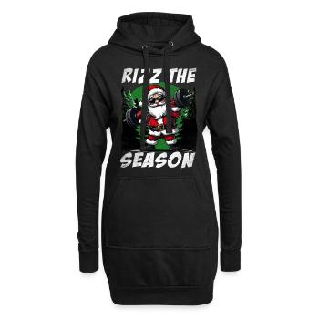 Rizz La saison Drôle Père Noël Noël - Sweat-shirt à capuche long Femme - noir - Devant