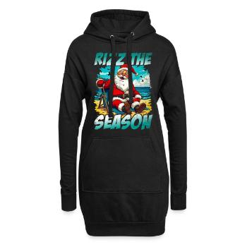 Rizz La saison Drôle Père Noël Noël - Sweat-shirt à capuche long Femme - noir - Devant