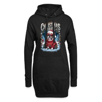 Boxer Christmas Vibes - Hoodie-Kleid - Schwarz - Vorne