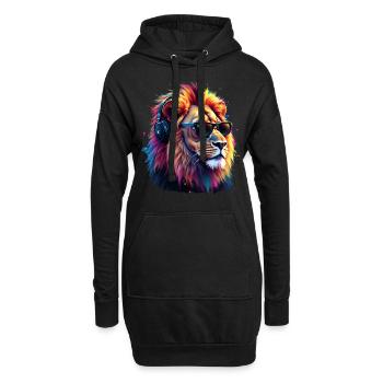 Lion Lover Faune Safari Art Lion Coloré - Sweat-shirt à capuche long Femme - noir - Devant