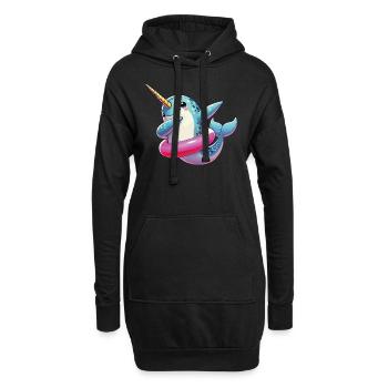 Narval, Baleine, Créature Marine, Licorne, Océan - Sweat-shirt à capuche long Femme - noir - Devant