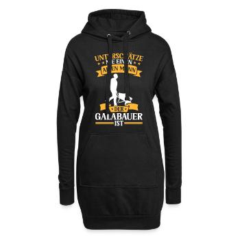 Alter Mann der Galabauer ist Landschaftsbauer - Hoodie-Kleid - Schwarz - Vorne