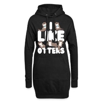 Otter I Like Otters - Hoodie-Kleid - Schwarz - Vorne