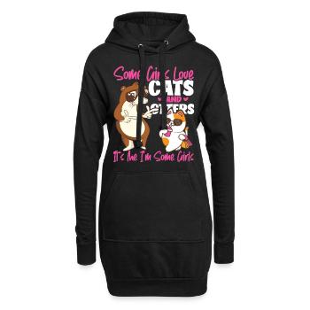 Otter Cat Some Girls Love Cats And - Hoodie-Kleid - Schwarz - Vorne