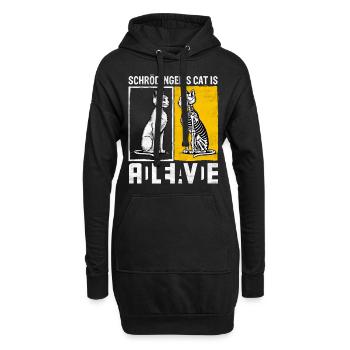 Le chat de Schrödinger mort et vif - Sweat-shirt à capuche long Femme - noir - Devant