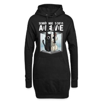 Schrödinger's Cat Dead And Alive - Hoodie-Kleid - Schwarz - Vorne
