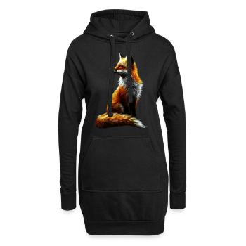 Drôle Renard Renard Art Animal Nature Animaux Animaux Sauvages - Sweat-shirt à capuche long Femme - noir - Devant