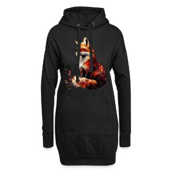 Drôle Renard Renard Art Animal Nature Animaux Animaux Sauvages - Sweat-shirt à capuche long Femme - noir - Devant