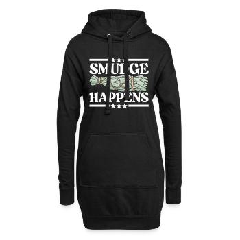 Herbes Encens Purification Spirituelle - Sweat-shirt à capuche long Femme - noir - Devant