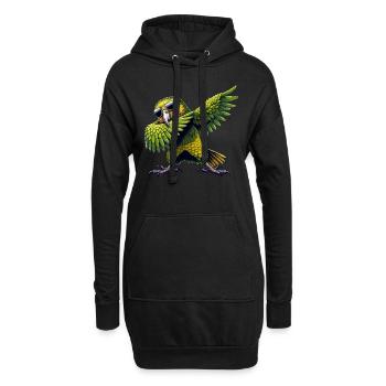 Kakapo, Papagei, Vogel, Dabbing - Hoodie-Kleid - Schwarz - Vorne