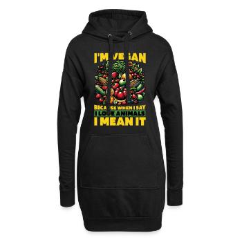 Vegetarian I'm Vegan Because Animal Lover Veganism - Hoodie-Kleid - Schwarz - Vorne