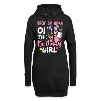 Great Grandma Of The Birthday Girl - Hoodie-Kleid - Schwarz - Vorne