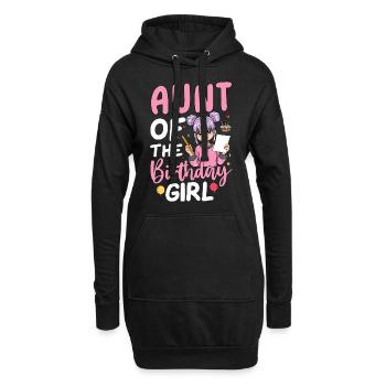Tante de la fille d’anniversaire - Sweat-shirt à capuche long Femme - noir - Devant