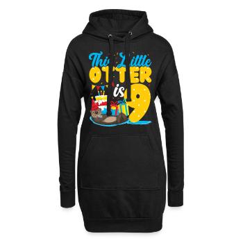 Anniversaire de la loutre Cette petite loutre - Sweat-shirt à capuche long Femme - noir - Devant