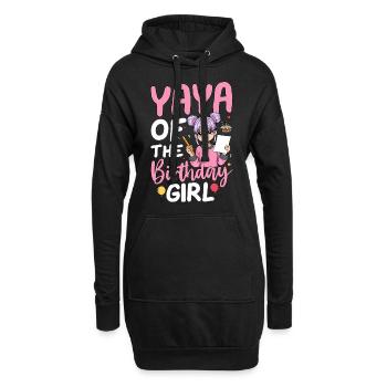 Yaya de la fille d’anniversaire - Sweat-shirt à capuche long Femme - noir - Devant