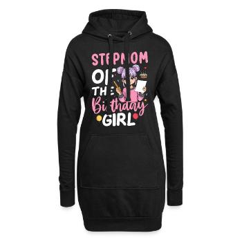Stepmom Of The Birthday Girl - Hoodie-Kleid - Schwarz - Vorne