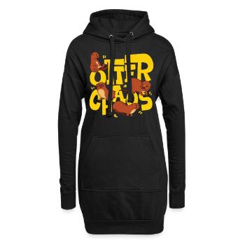 Otter Pun Otter Chaos - Hoodie-Kleid - Schwarz - Vorne