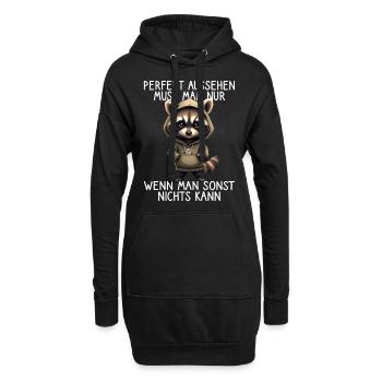 Drôle de raton laveur disant Amoureux des animaux Drôle de raton laveur - Sweat-shirt à capuche long Femme - noir - Devant