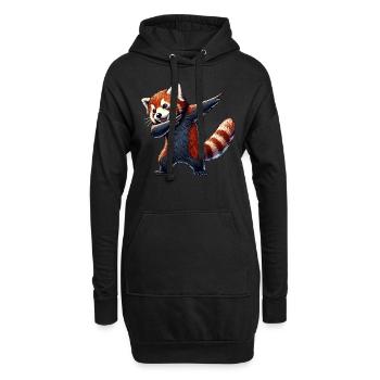 Roter Panda, Red Panda, Pandabär, Dabbing - Hoodie-Kleid - Schwarz - Vorne