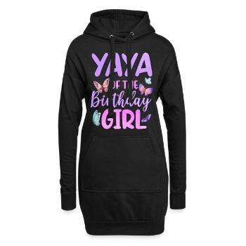 Yaya de la fille d’anniversaire - Sweat-shirt à capuche long Femme - noir - Devant
